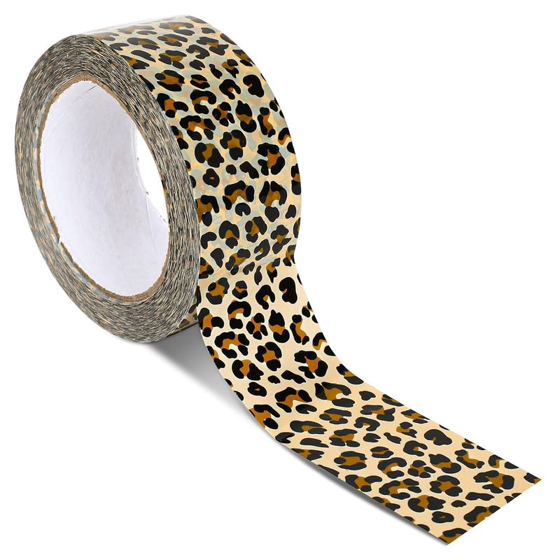 Whaline Leopard Print Packing Tape Spotted Leopard Pattern Tape Waterproof Shipping Tape for Small Business Gifts DIY Crafts Box Carton Decorations - Image 1